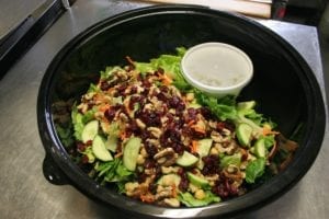 Designer salads loaded with toppings at Red Rock Cafe and Back Door BBQ in Napa Valley CA