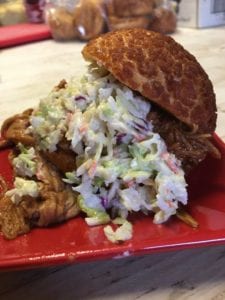 Pulled Pork Sandwich with creamy coleslaw