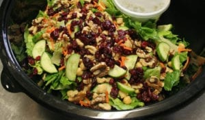 Designer salads loaded with toppings at Red Rock Cafe and Back Door BBQ in Napa Valley CA