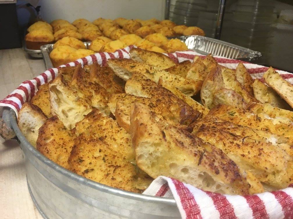 Freshly baked garlic bread